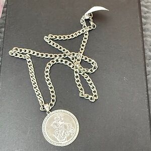 Stainless steel Chain Necklace with Medallion